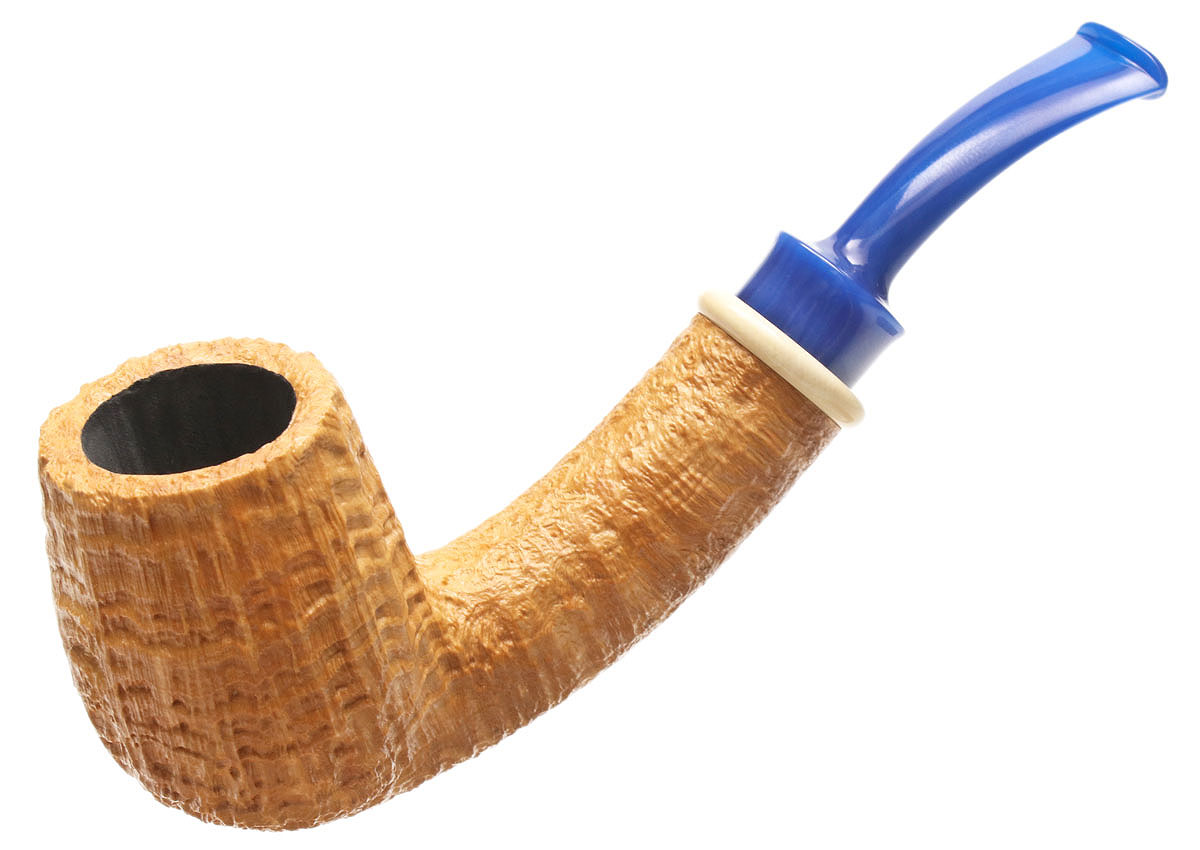 Bill Shalosky Sandblasted Bent Billiard with Mammoth and Bakelite (552)