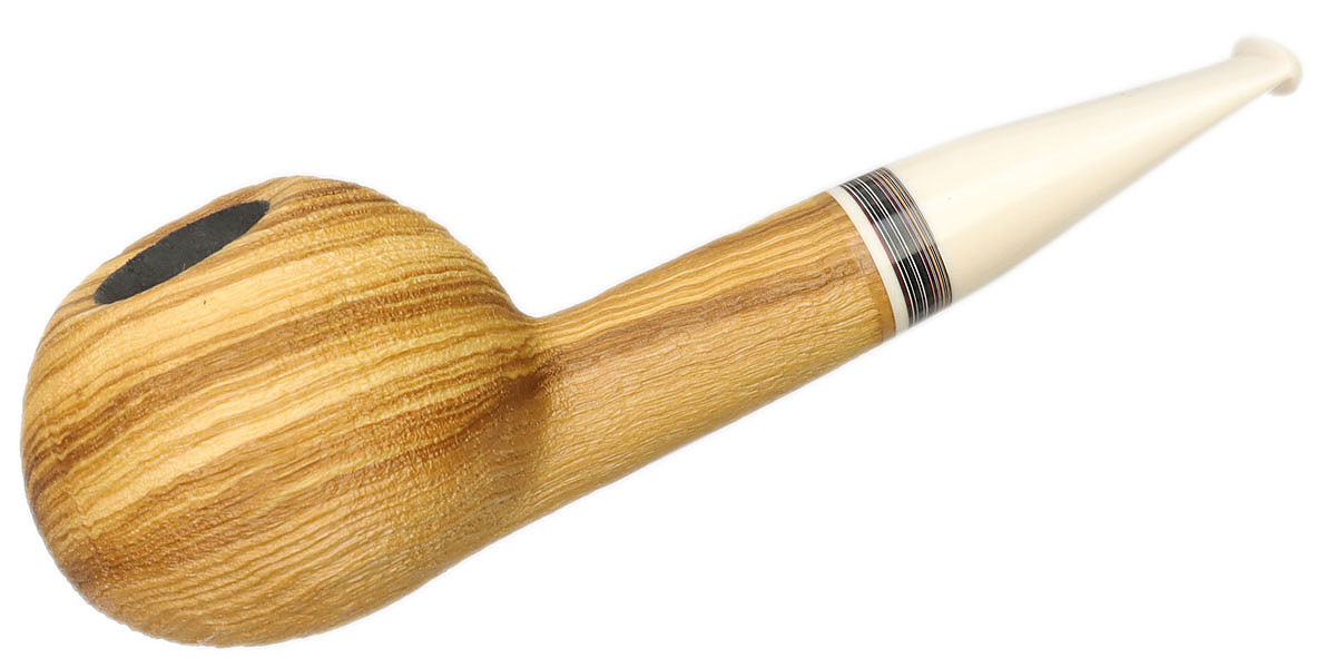 Bill Shalosky Sandblasted Olivewood Apple with Juma and Fordite