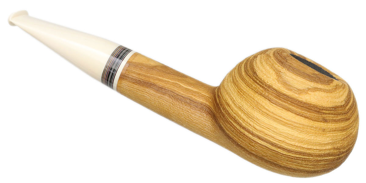 Bill Shalosky Sandblasted Olivewood Apple with Juma and Fordite