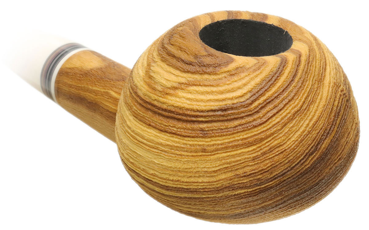 Bill Shalosky Sandblasted Olivewood Apple with Juma and Fordite