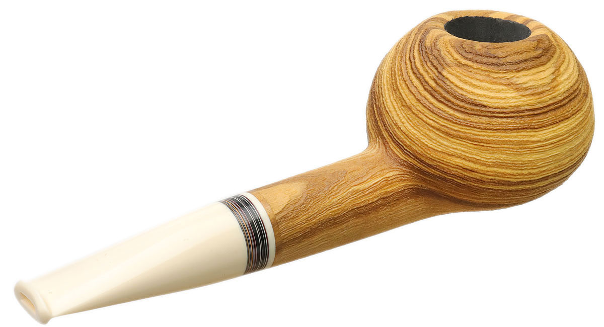 Bill Shalosky Sandblasted Olivewood Apple with Juma and Fordite