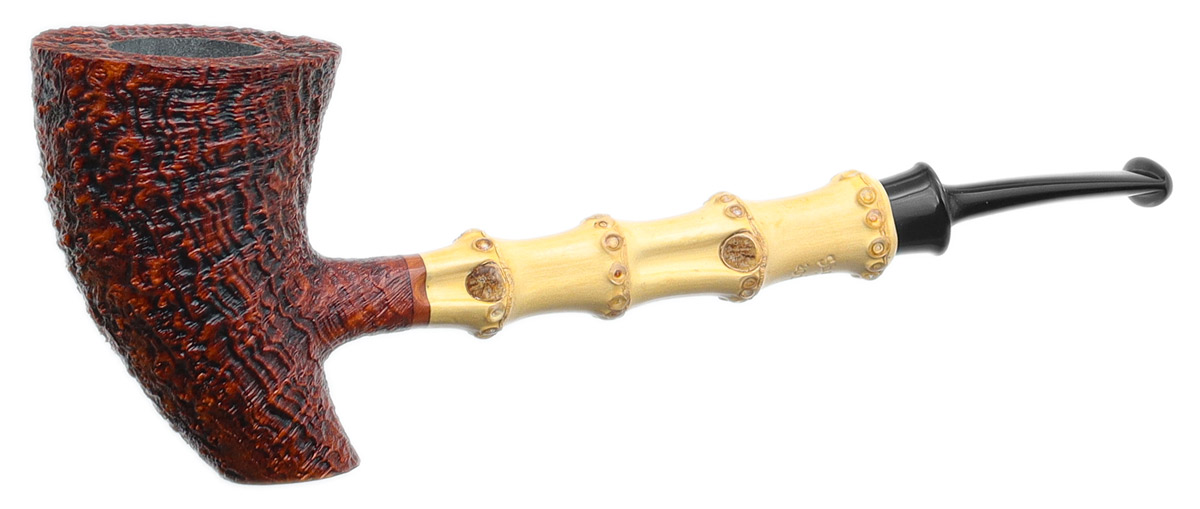 Sandblasted Pickaxe with Bamboo (741) Tobacco Pipe