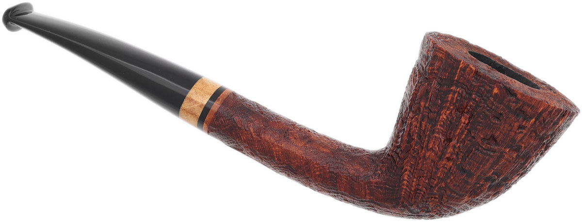 Bill Shalosky Sandblasted Rainer Barbi Tribute Bent Dublin with Box Elder Burl (803)