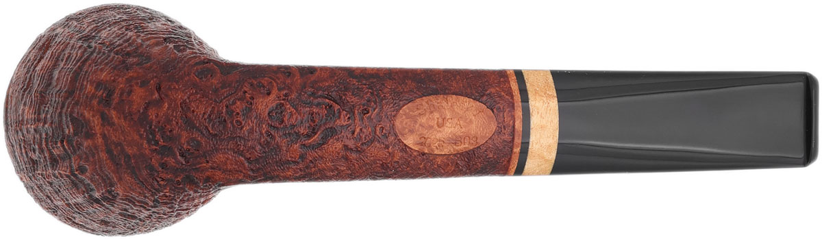 Bill Shalosky Sandblasted Rainer Barbi Tribute Bent Dublin with Box Elder Burl (803)