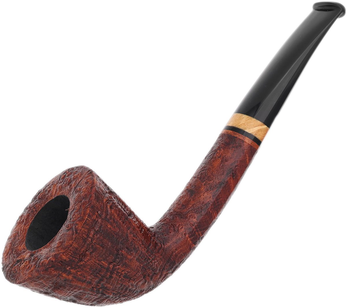 Bill Shalosky Sandblasted Rainer Barbi Tribute Bent Dublin with Box Elder Burl (803)