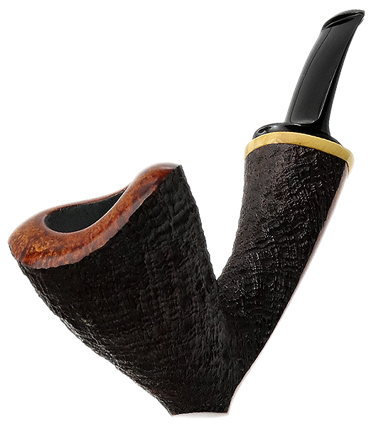 Jared Coles Partially Sandblasted Bent Dublin Sitter with Boxwood (1746)