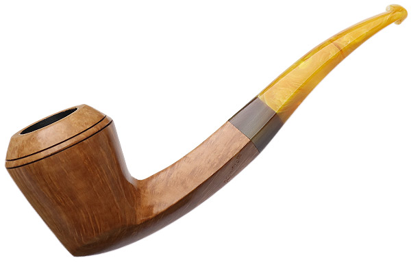 Manduela Smooth Natural Bent Bulldog with Horn and Amberoid