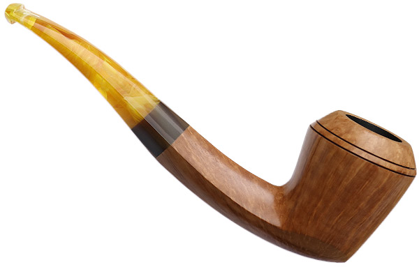Manduela Smooth Natural Bent Bulldog with Horn and Amberoid