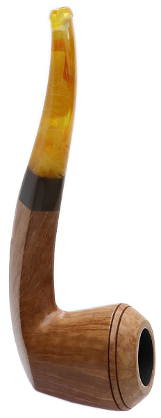 Manduela Smooth Natural Bent Bulldog with Horn and Amberoid
