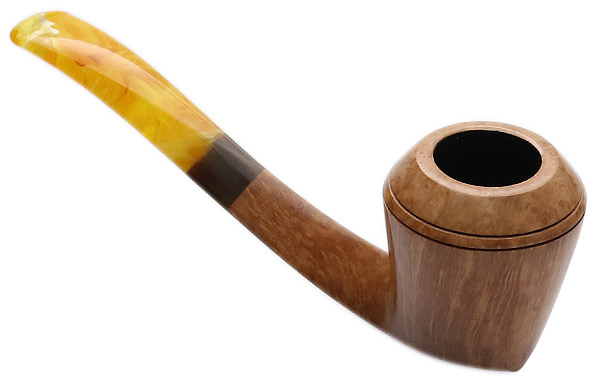 Manduela Smooth Natural Bent Bulldog with Horn and Amberoid