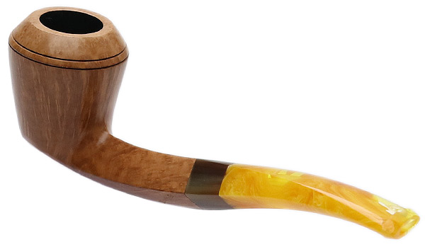 Manduela Smooth Natural Bent Bulldog with Horn and Amberoid