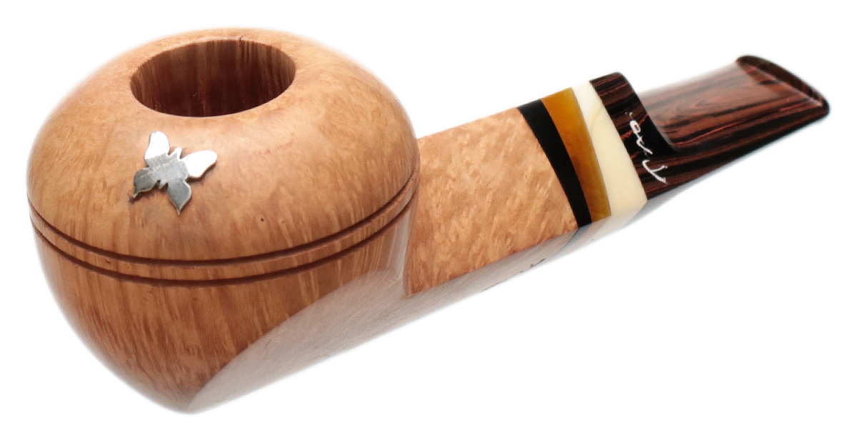 Tao Smooth Natural Bulldog with Silver and Antique Whale Tooth