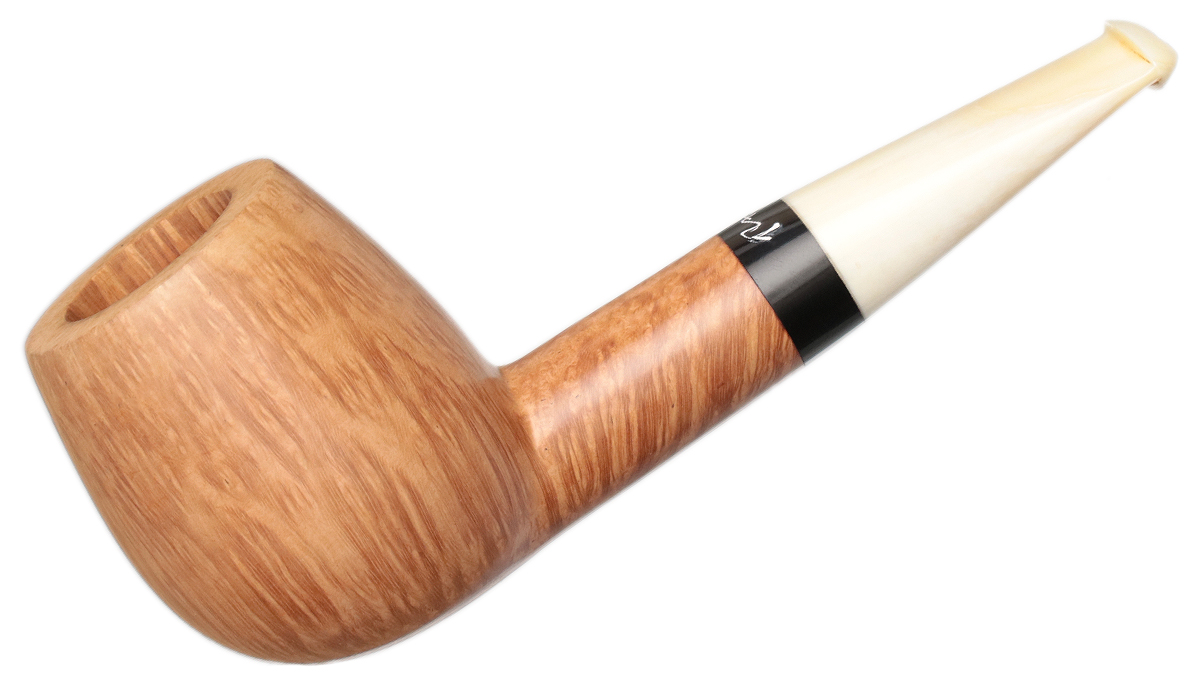 Tao: Smooth Natural Billiard with Antique Whale Tooth Stem Tobacco Pipe