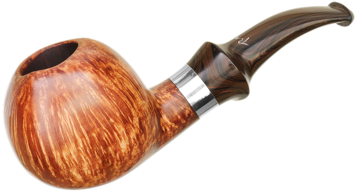Tao: Smooth Asymmetric Bent Apple with Silver Tobacco Pipe