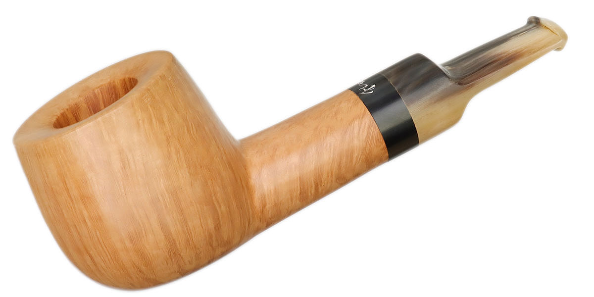 Tao: Smooth Pot with Horn Stem Tobacco Pipe