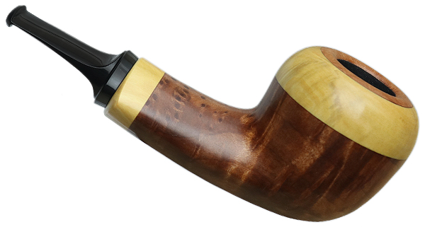 David Huber Smooth Redwood Burl Nosewarmer Calabash with Boxwood (4518)