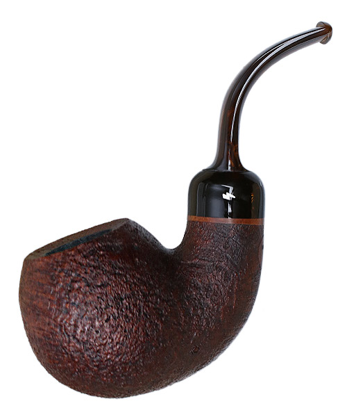 Leather Sandblasted Cannonball Tobacco Pipe