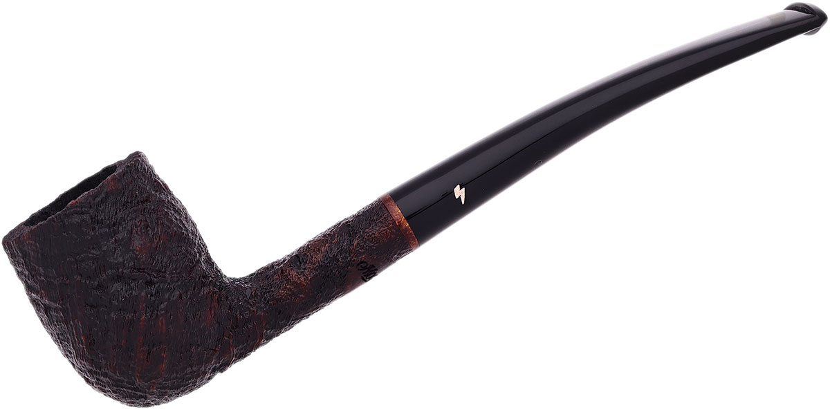 Leather Sandblasted Long Stem Hillbilly with Black Stem 弯式撞球斗