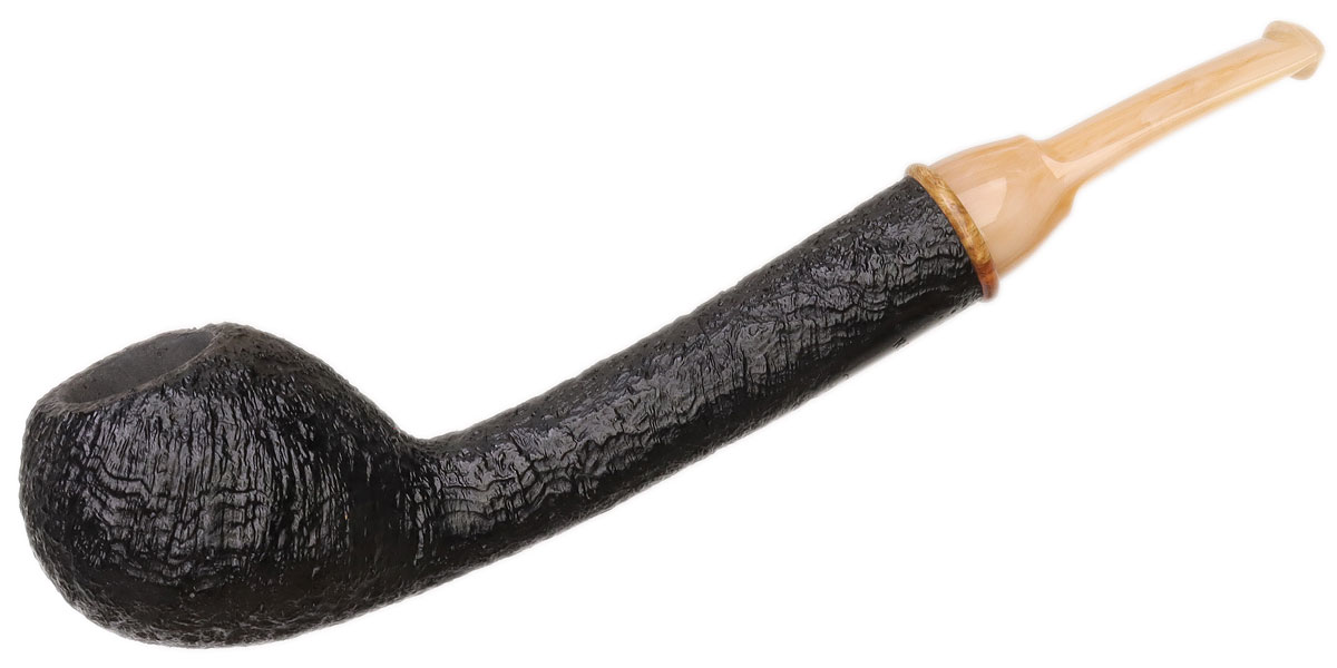 Micah Redmond Sandblasted Long Shank Apple with Amboyna Burl and Bakelite