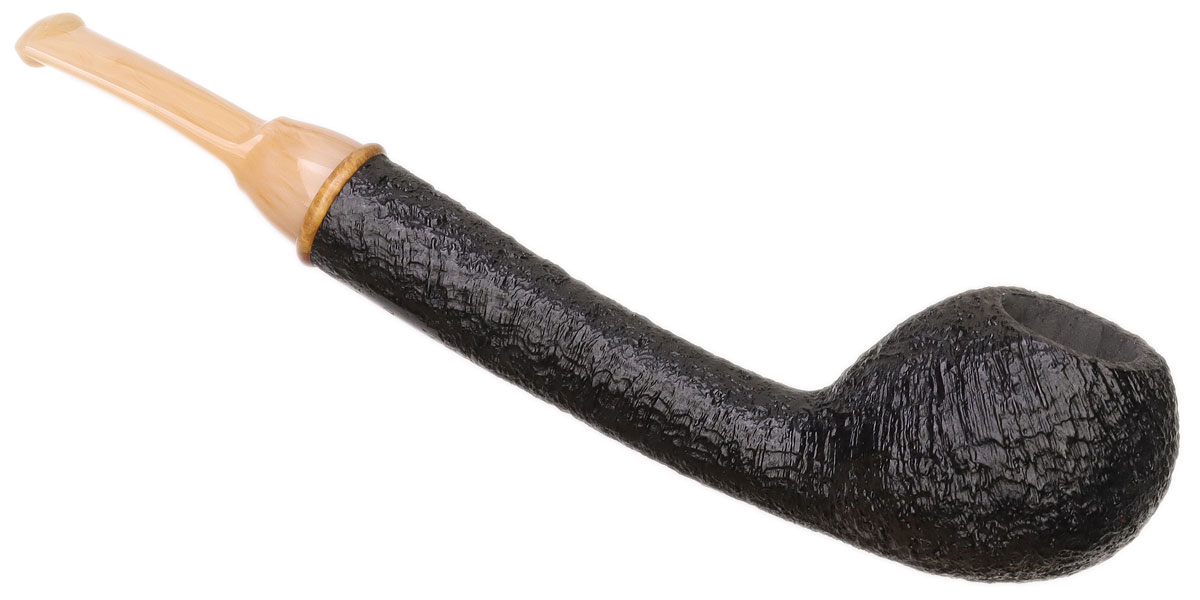 Micah Redmond Sandblasted Long Shank Apple with Amboyna Burl and Bakelite
