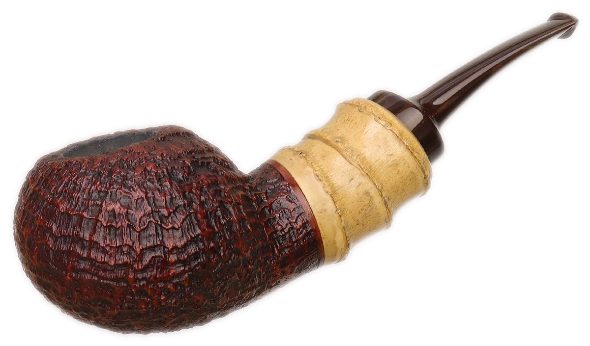 Micah Redmond Sandblasted Tomato with Bamboo and Bakelite | 10th Annual Global Pipe Making Exposition | Daily Reader