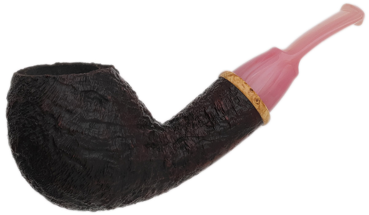 Micah Redmond Sandblasted Bent Egg with Box Elder Burl and Bakelite