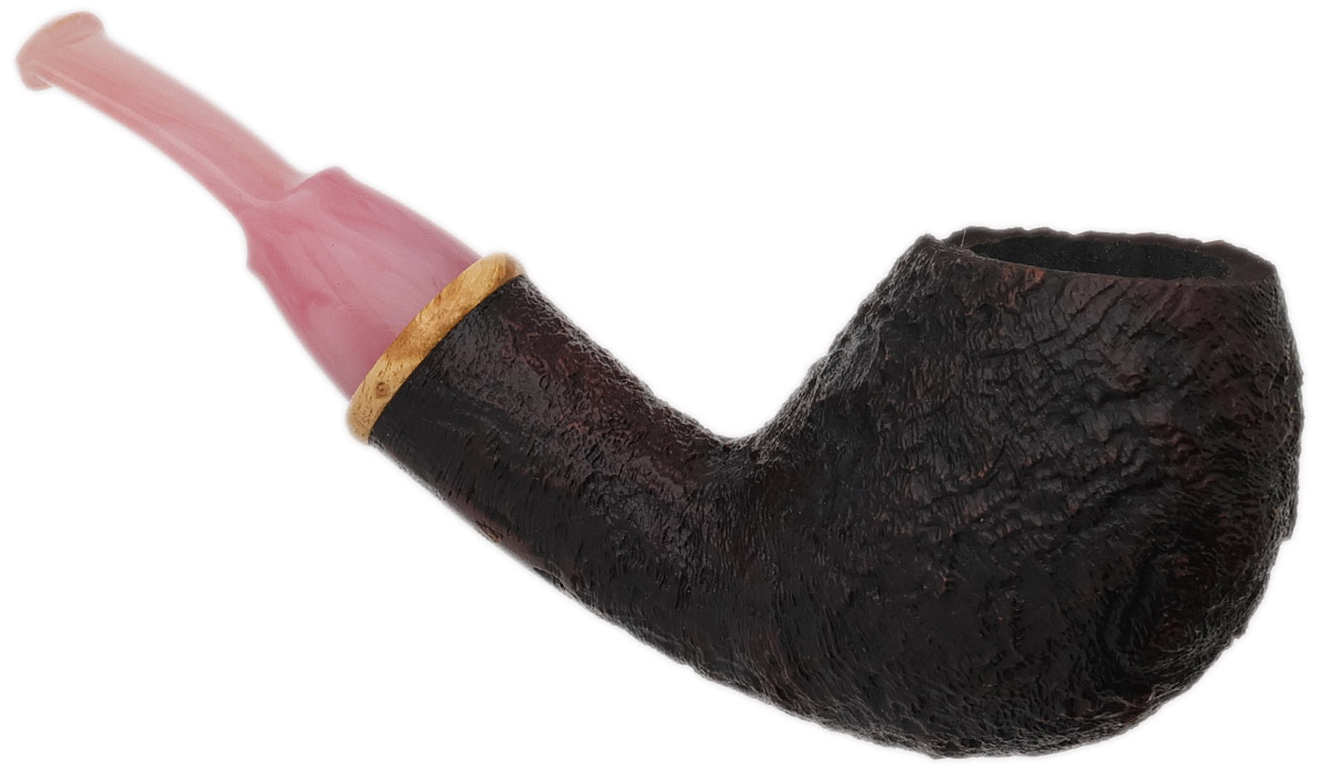 Micah Redmond Sandblasted Bent Egg with Box Elder Burl and Bakelite
