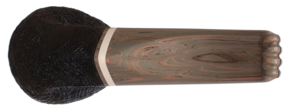 Silver Gray Sandblasted Eskimo Egg with Mammoth and NAP Stem