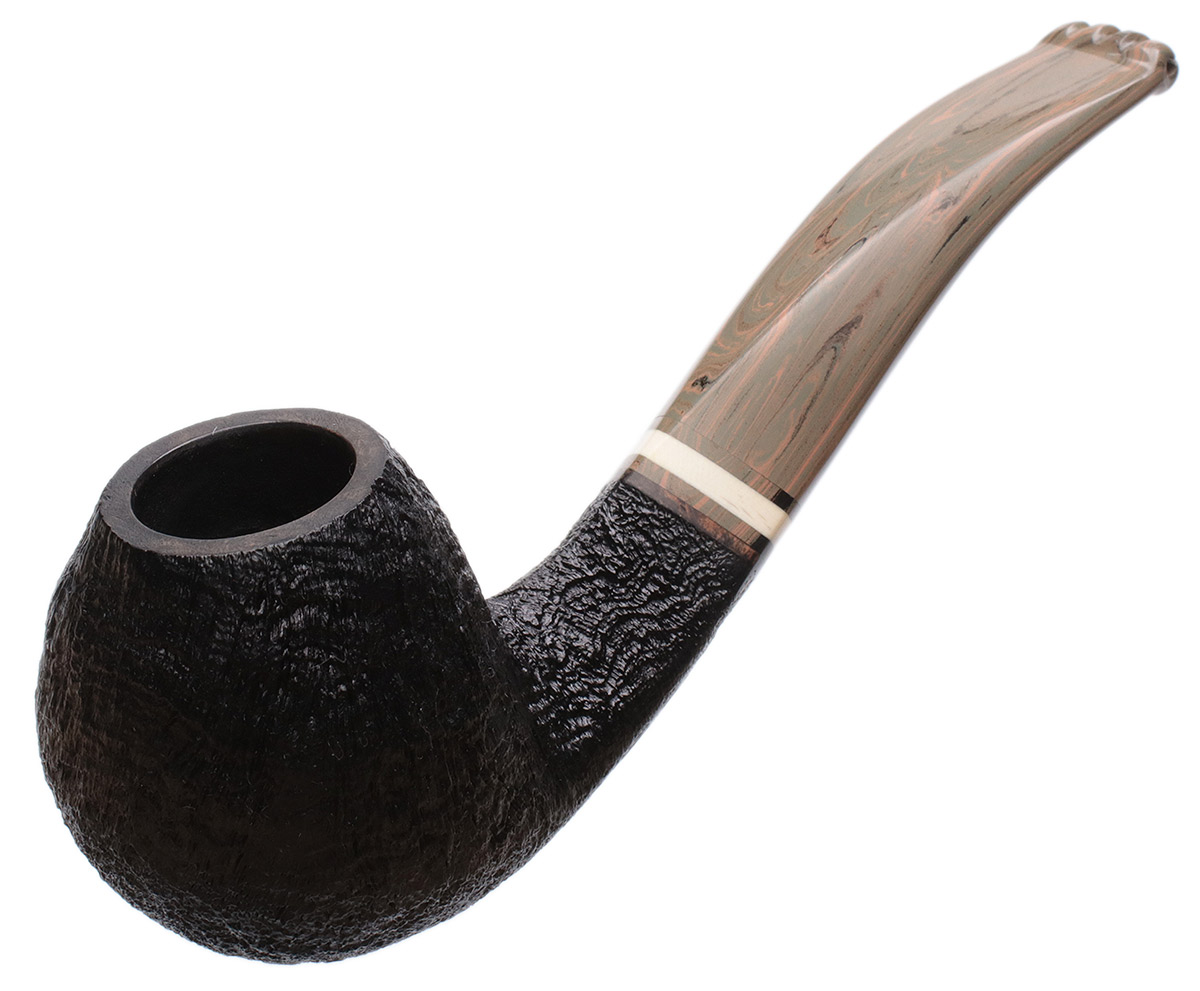Silver Gray Sandblasted Eskimo Egg with Mammoth and NAP Stem