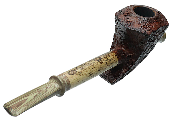 Ryan Alden Sandblasted Madrone Burl Tomahawk Cavalier with River Cane (Ace of Spades)