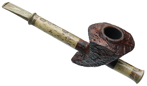 Ryan Alden Sandblasted Madrone Burl Tomahawk Cavalier with River Cane (Ace of Spades)