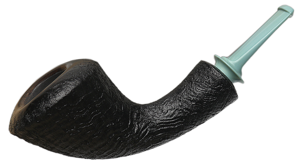 Ryan Alden Partially Sandblasted Bent Dublin with Bakelite (King of Clubs)