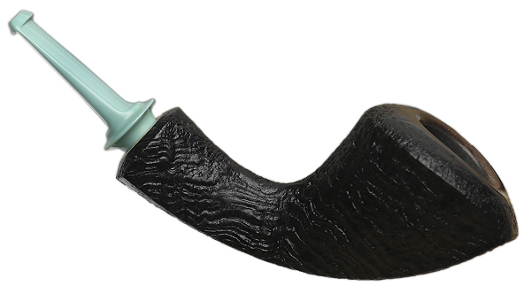 Ryan Alden Partially Sandblasted Bent Dublin with Bakelite (King of Clubs)