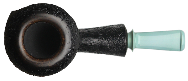 Ryan Alden Partially Sandblasted Bent Dublin with Bakelite (King of Clubs)
