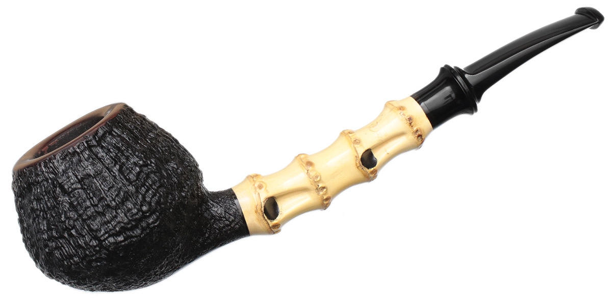Ryan Alden Sandblasted Bent Brandy with Bamboo (Queen of Hearts)