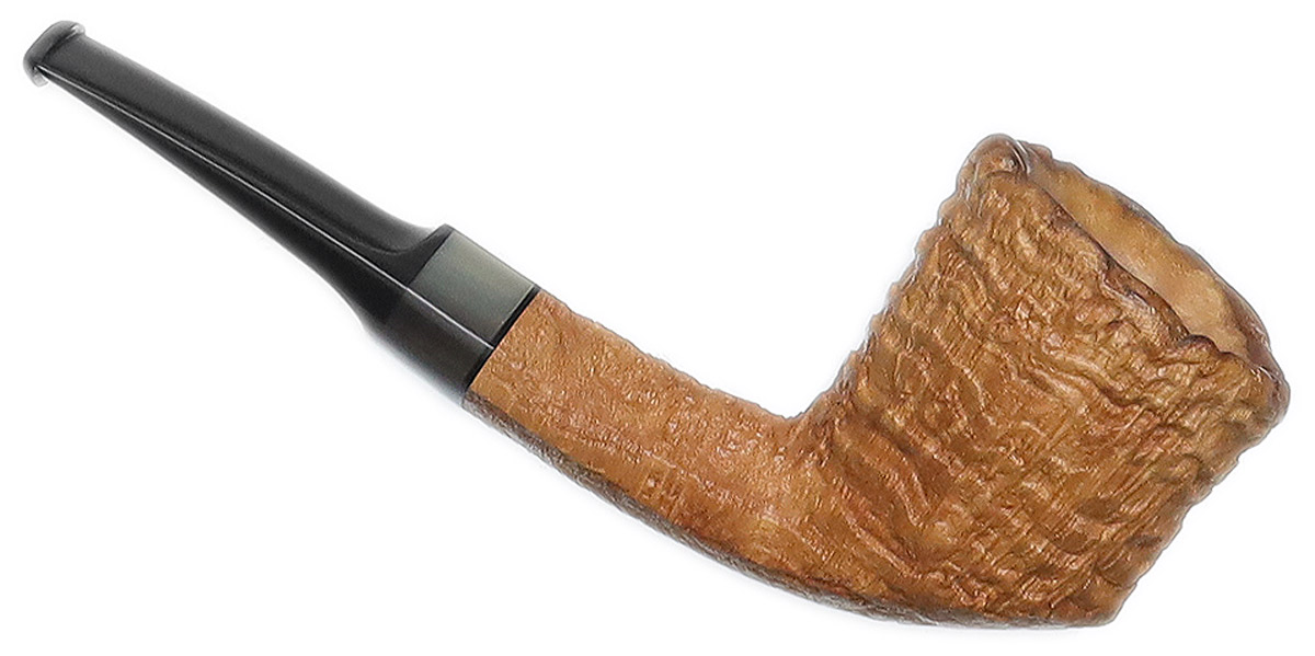Ryan Alden Natural Sandblasted Bent Dublin with Horn (Jack of Diamonds)