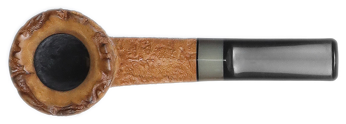Ryan Alden Natural Sandblasted Bent Dublin with Horn (Jack of Diamonds)