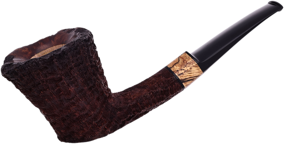 Ryan Alden Sandblasted Bent Dublin with Spalted Pecan (King of Clubs)
