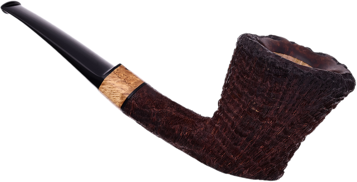 Ryan Alden Sandblasted Bent Dublin with Spalted Pecan (King of Clubs)