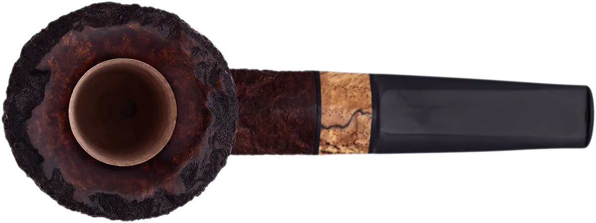 Ryan Alden Sandblasted Bent Dublin with Spalted Pecan (King of Clubs)
