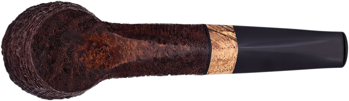Ryan Alden Sandblasted Bent Dublin with Spalted Pecan (King of Clubs)