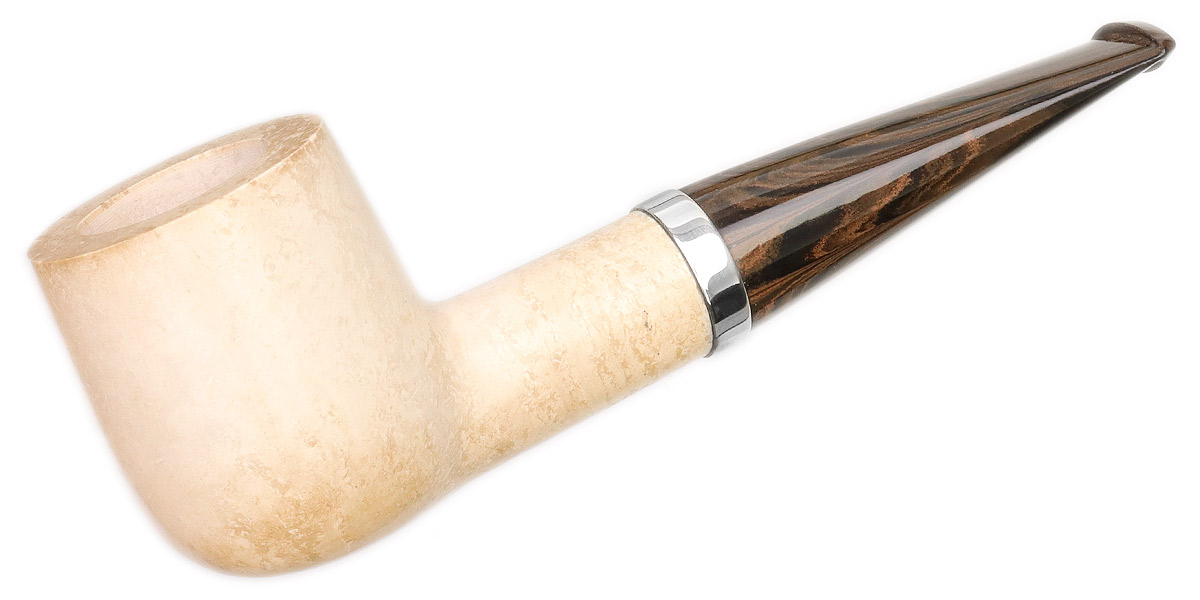 G. Penzo Smooth Meerschaum Billiard with Silver (A)