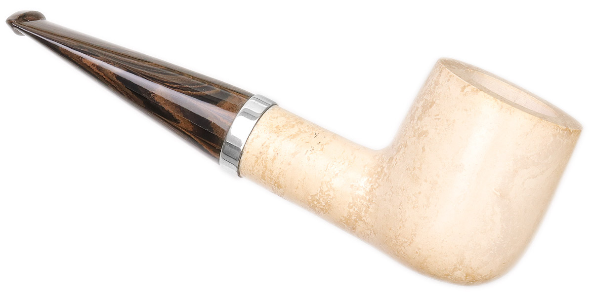 G. Penzo Smooth Meerschaum Billiard with Silver (A)