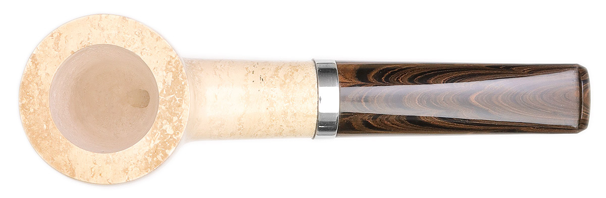 G. Penzo Smooth Meerschaum Billiard with Silver (A)
