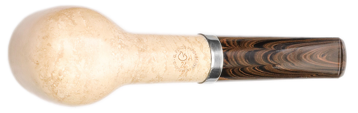 G. Penzo Smooth Meerschaum Billiard with Silver (A)