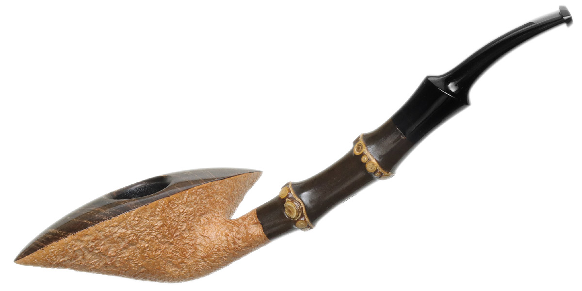 G. Penzo Partially Sandblasted Leaf with Bamboo | 10th Annual Global Pipe Making Exposition | Daily Reader