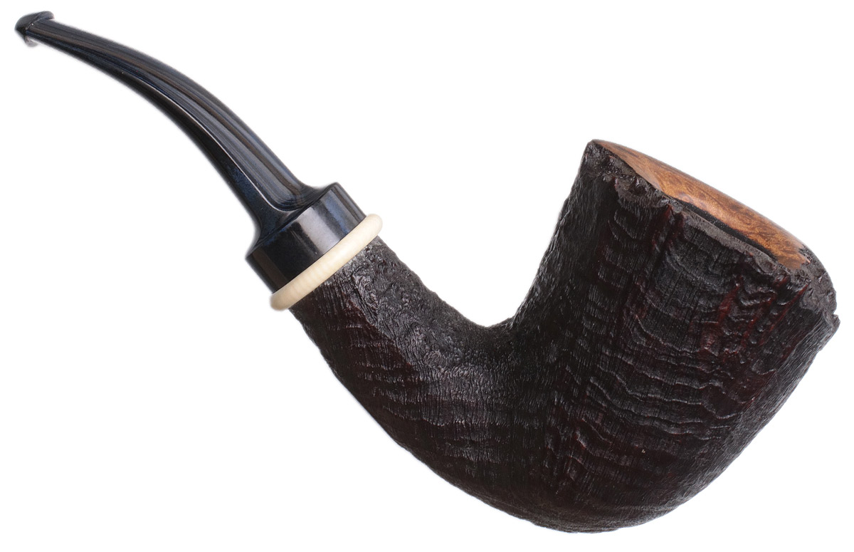 Scottie Piersel Partially Sandblasted Bent Dublin with Ivorite