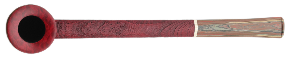 Scottie Piersel Sandblasted Strawberry Wood Magnum Oval Shank Billiard with Ivorite