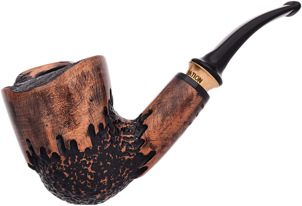 埃里克·斯托克比4代 Frihand Black Grain Partially Sandblasted (C) 弯式都柏林斗