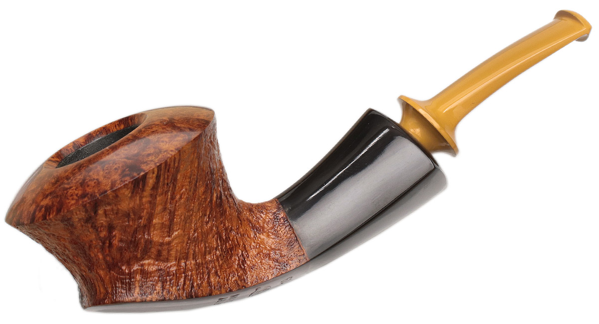 Jerry Zenn Partially Sandblasted Bent Dublin with Horn (19)